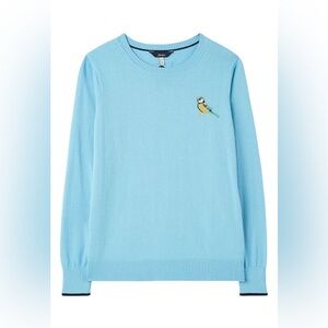 Like-New Joules Tina Jumper/Sweater w/ Beaded Blue Tit Bird